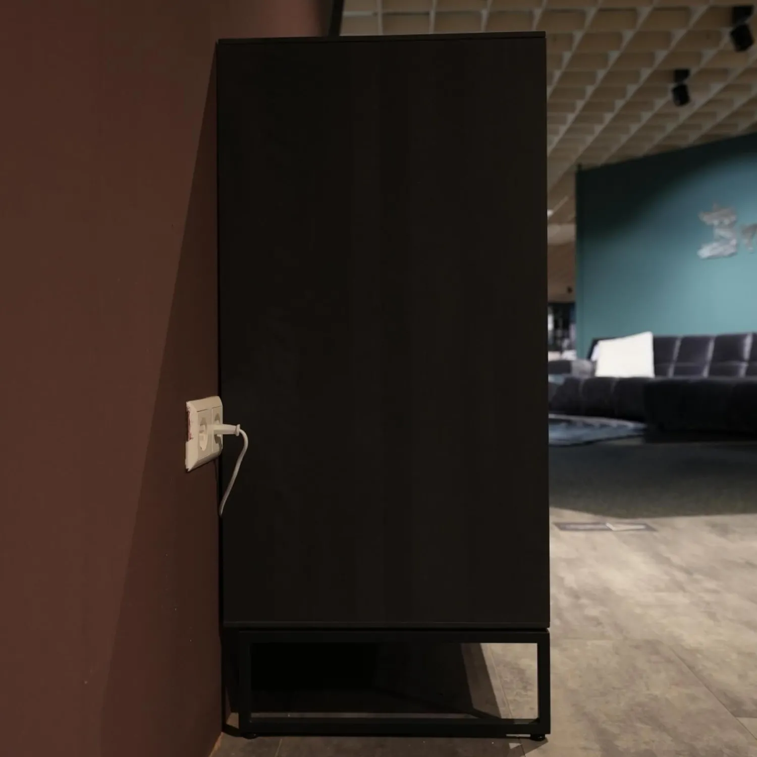 Hartmann Kommoden & Sideboards|Sideboard Alva Kernbirke Massiv Harmaa Mit Vitrinen Beleuchtung Kufen 3110W 1191 Schwarz