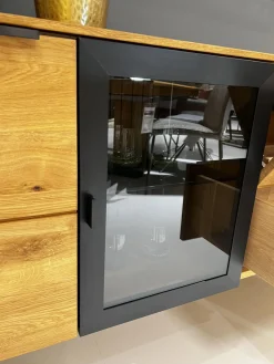 WK Wohnen Kommoden & Sideboards|Sideboard Baristo WK 490 Hängend Asteiche Natur Rahmen Metall Schwarz Mit Beleuchtung