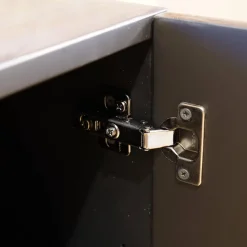 Lambert Kommoden & Sideboards|Sideboard Barney Außen Bananenblatt Grau Gefärbt Innen Lack Schwarz Metallgestell Pulverbeschichtet Schwarz