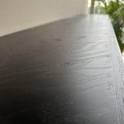 Richmond Kommoden & Sideboards|Sideboard Blackbone Korpus Eichenfurnier Schwarz Rustikal Gestell Und Griffe Messing