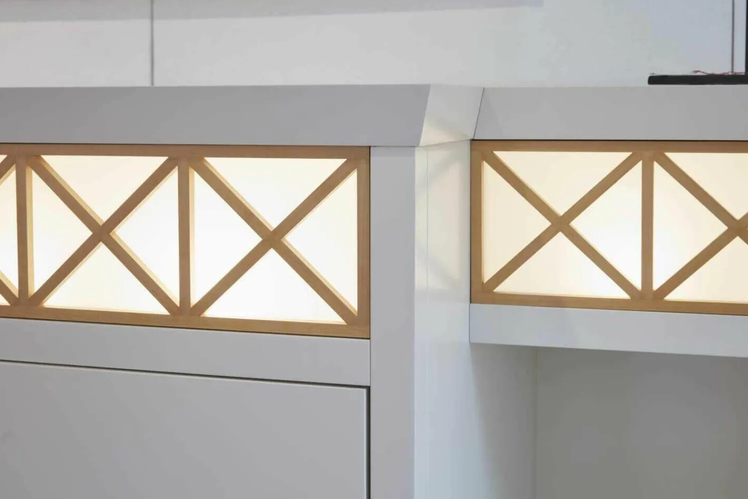 WK Wohnen Kommoden & Sideboards|Sideboard Carino Lack Weißbeige mit Beleuchtung