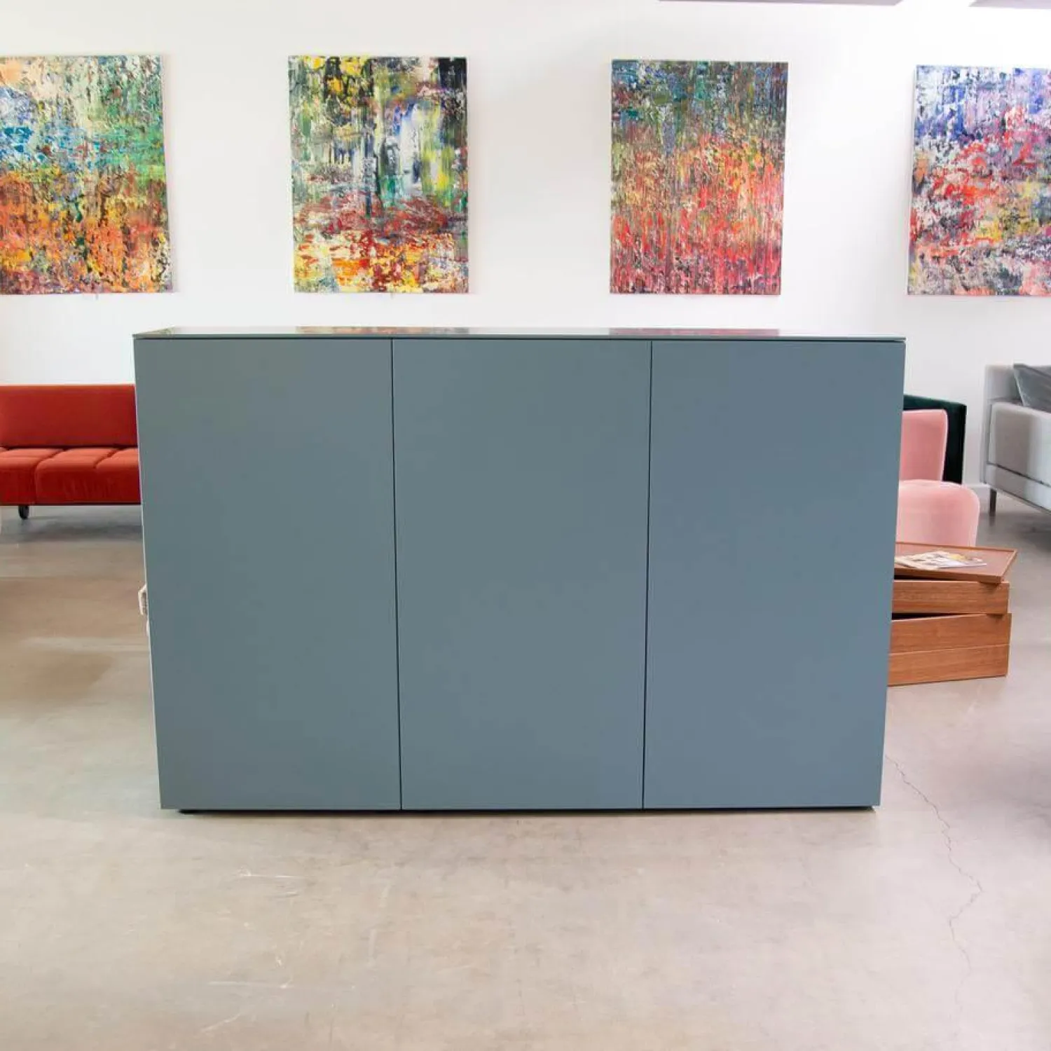 Kettnaker Kommoden & Sideboards|Sideboard Case Lack Graublau Grau Blau Matt Push To Open