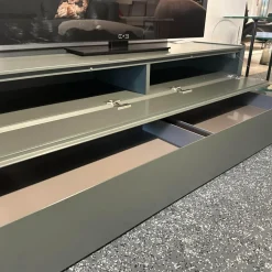 Interlübke Kommoden & Sideboards|Sideboard Cube Bold Mattlack M81 Bahia Grau Grün Griffmulde 082 Brüniert