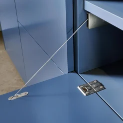 Interlübke Kommoden & Sideboards|Sideboard Cube Light Lack Atlantik mit Abdeckplatte Quarzit Taj Mahal und Hintergrundbeleuchtung