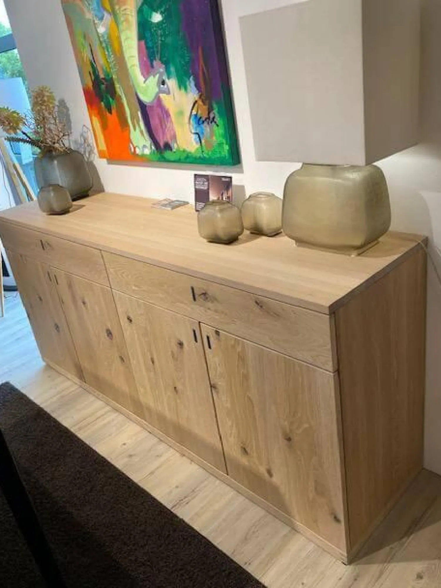 Team 7 Vitrinen & Highboards|Sideboard Cubus Eiche Wild Massiv Weiß Geölt Mit Soft Close Ohne Dekoration