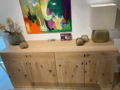 Team 7 Vitrinen & Highboards|Sideboard Cubus Eiche Wild Massiv Weiß Geölt Mit Soft Close Ohne Dekoration