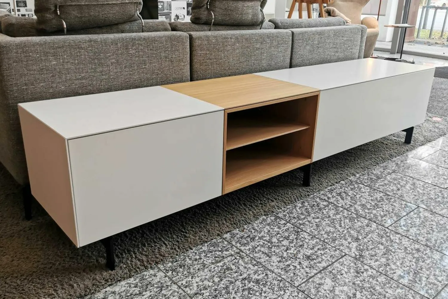 Piure Kommoden & Sideboards|Sideboard Edit Quick MDF Mattlack P01/P01 Weiß E08 Eiche