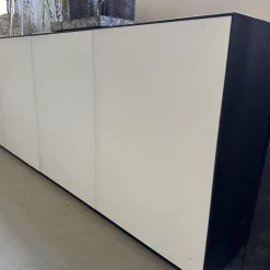 Scholtissek Kommoden & Sideboards|Sideboard Farn Front Glas 9010 Weiss Matt Außen Und Innern Schwarz Matt