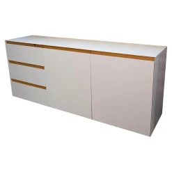 Raum.Freunde Kommoden & Sideboards|Sideboard Göte Eiche Massiv Geölt Metall Weiß Matt Lackiert Kunststoff Schwarz