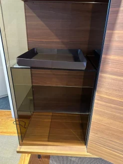 Walter Knoll Kommoden & Sideboards|Sideboard Highboard The Farns Nussbaum Tür Rechts Glas mit Lichtpaket