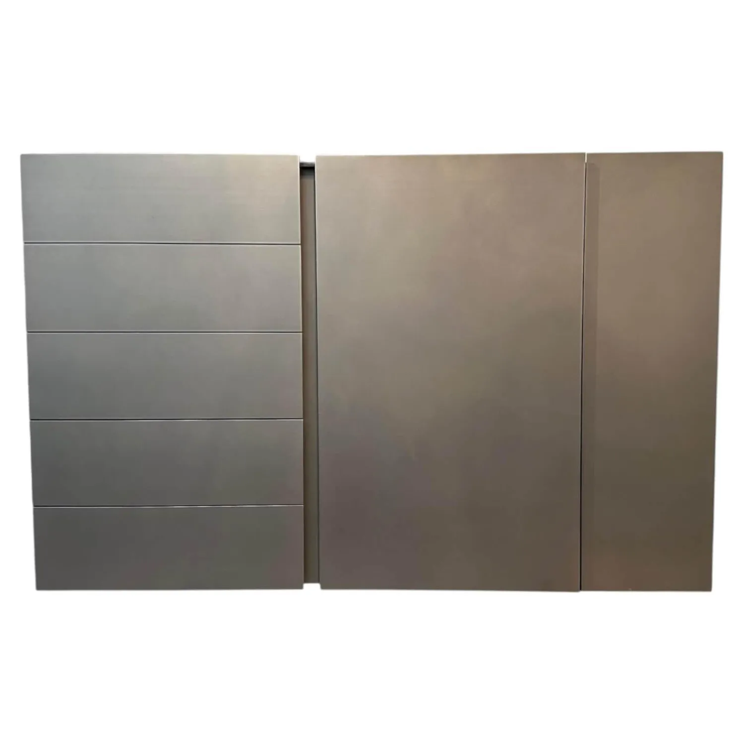 Interlübke Kommoden & Sideboards|Sideboard Jorel Esche Achat B73 Anthrazit Lackiert Und M21 Edelstahl Silvertouch Grau