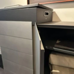 Interlübke Kommoden & Sideboards|Sideboard Jorel Esche Achat B73 Anthrazit Lackiert Und M21 Edelstahl Silvertouch Grau