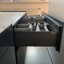 Interlübke Kommoden & Sideboards|Sideboard Jorel Glas Anthrazit Abdeckplatte Marmor Arabescato