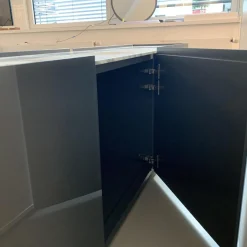 Interlübke Kommoden & Sideboards|Sideboard Jorel Glas Anthrazit Abdeckplatte Marmor Arabescato