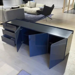 Interlübke Kommoden & Sideboards|Sideboard Jorel J 4036 Korpus Lack Matt 21 Anthrazit Front Glas Optiwhite Anthrazit S21 Lackiert