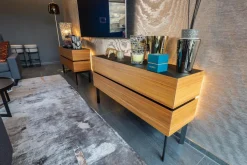 Interlübke Kommoden & Sideboards|Sideboard Just Cube Bold Nussbaum Canela Geölt E76 Abdeckplatte Mattglas