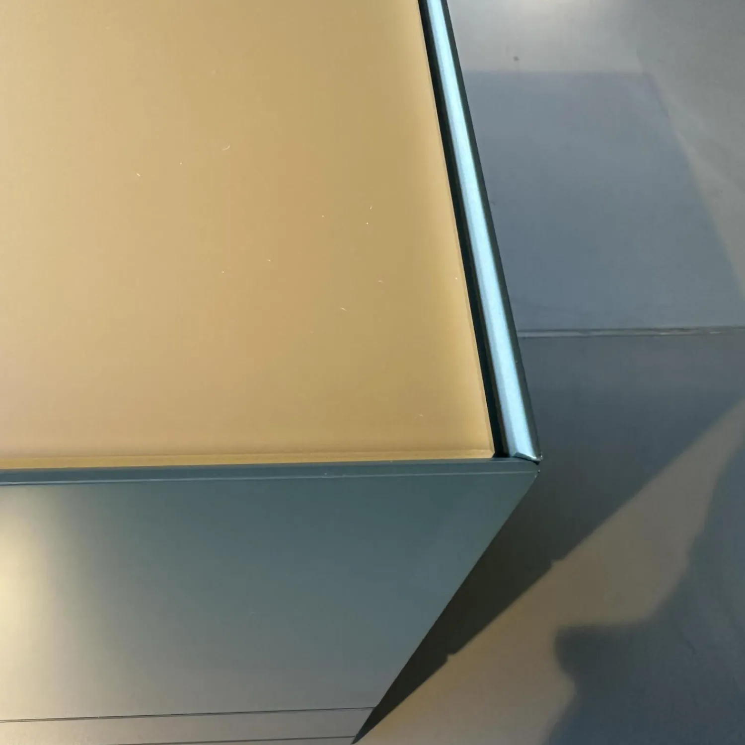 Interlübke Kommoden & Sideboards|Sideboard Just Cube Bold Lack Bahia M81 Grün Blau Abdeckplatte Mattglas Opti Masala T40 Gelb Braun