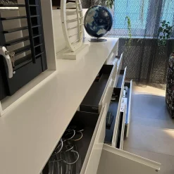 Interlübke Kommoden & Sideboards|Sideboard Just Cube Bold Front Lack Weiß Korpus Lack Anthrazit