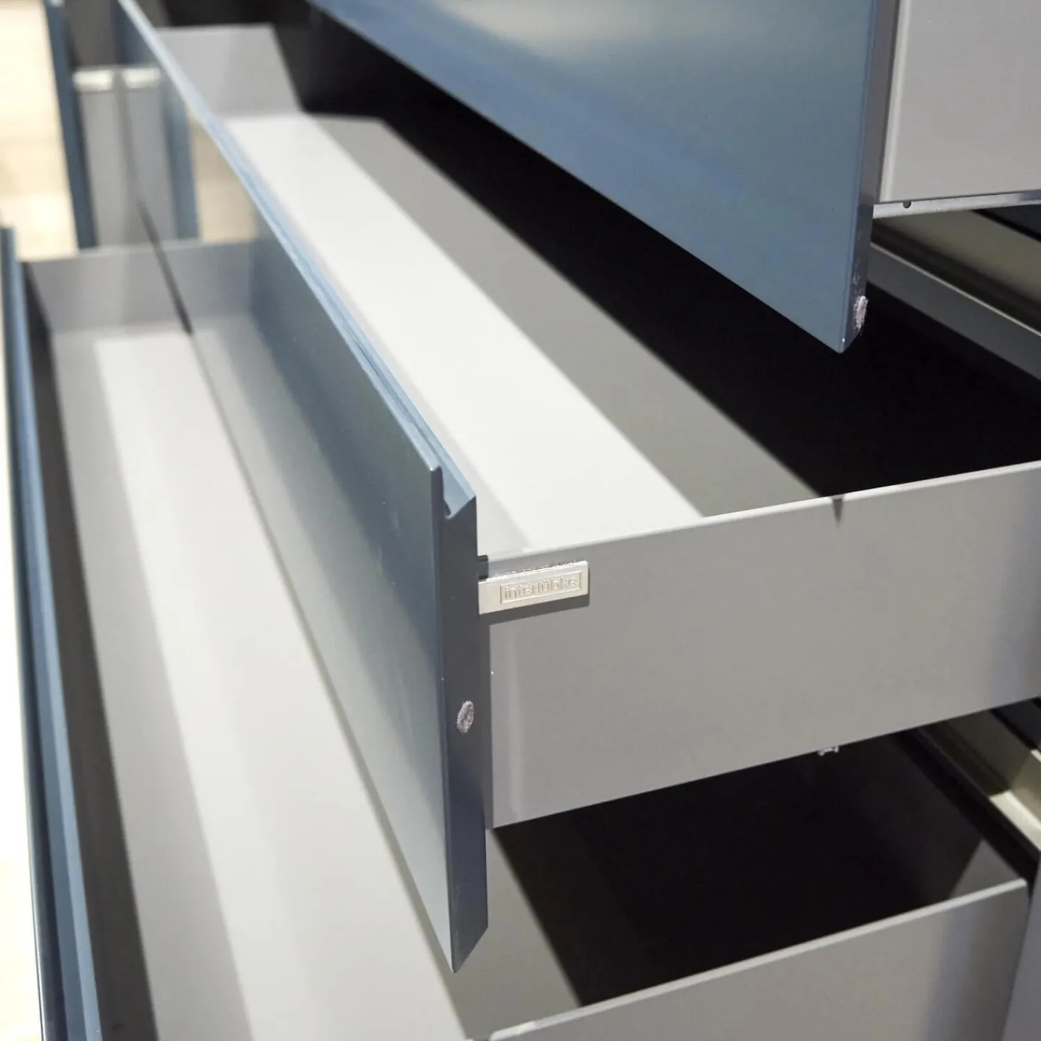 Interlübke Kommoden & Sideboards|Sideboard Just Cube Bold Lack Atlantic M82 Blau Und Winkelregalkombination Lilu Lack Atlantic M82 Blau