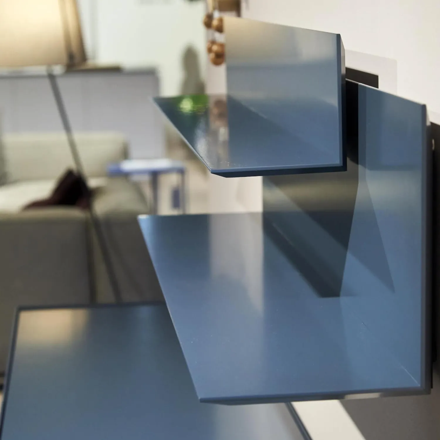 Interlübke Kommoden & Sideboards|Sideboard Just Cube Bold Lack Atlantic M82 Blau Und Winkelregalkombination Lilu Lack Atlantic M82 Blau