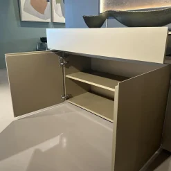 Interlübke Kommoden & Sideboards|Sideboard Just Cube Cold Lack Gold Metallic M09 Gold Abdeckplatte Stein Quarz Tropical Storm 064 Schwarz Weiß