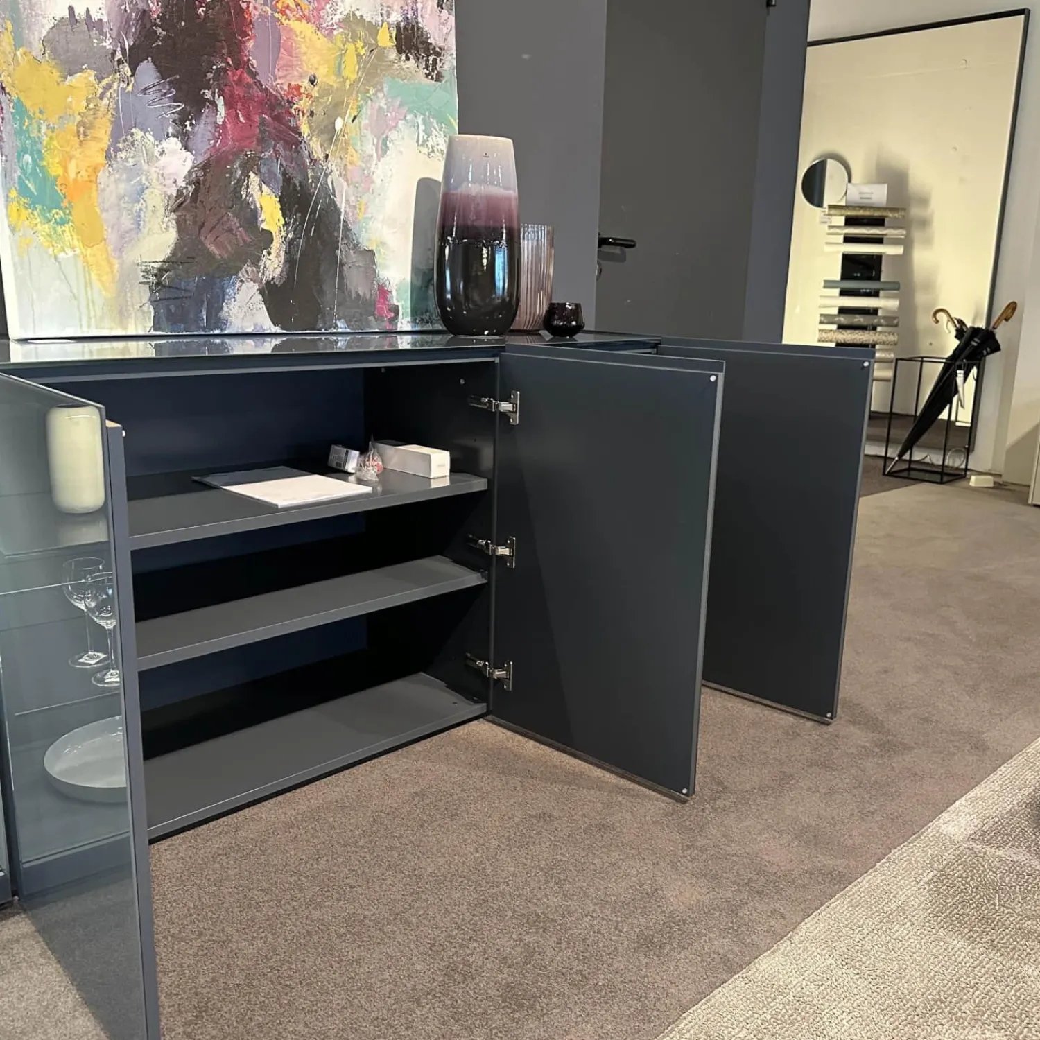 Interlübke Vitrinen & Highboards|Sideboard Just Cube Light Klarglas Atlantic S82 Inkl Beleuchtung