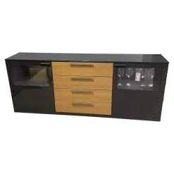 Musterring Kommoden & Sideboards|Sideboard Kara 61851 Lack Graphit Anthrazit Hochglanz Front Mit LED Beleuchtung