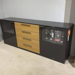 Musterring Kommoden & Sideboards|Sideboard Kara 61851 Lack Graphit Anthrazit Hochglanz Front Mit LED Beleuchtung