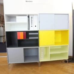 Montana Kommoden & Sideboards|Sideboard Lack Lemon Grün Tokyo Yellow Gelb Anthracite Fjord Grau Und New White Weiß