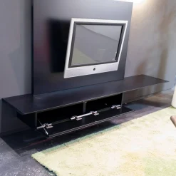 Kettnaker Kommoden & Sideboards|Sideboard Lack Schwarz Mit Abdeckplatte Und TV-Panel Ohne Fernseher