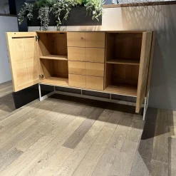 Scholtissek Kommoden & Sideboards|Sideboard Lina Knorrige Eiche Geölt Sockel Weiß