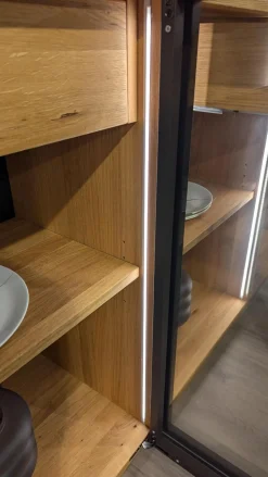 Wimmer Kommoden & Sideboards|Sideboard Linja 152250 Rustikale Asteiche Hartwachsöl Und Metall RAL Grau Braun Mit LED Beleuchtung Ohne Dekoration