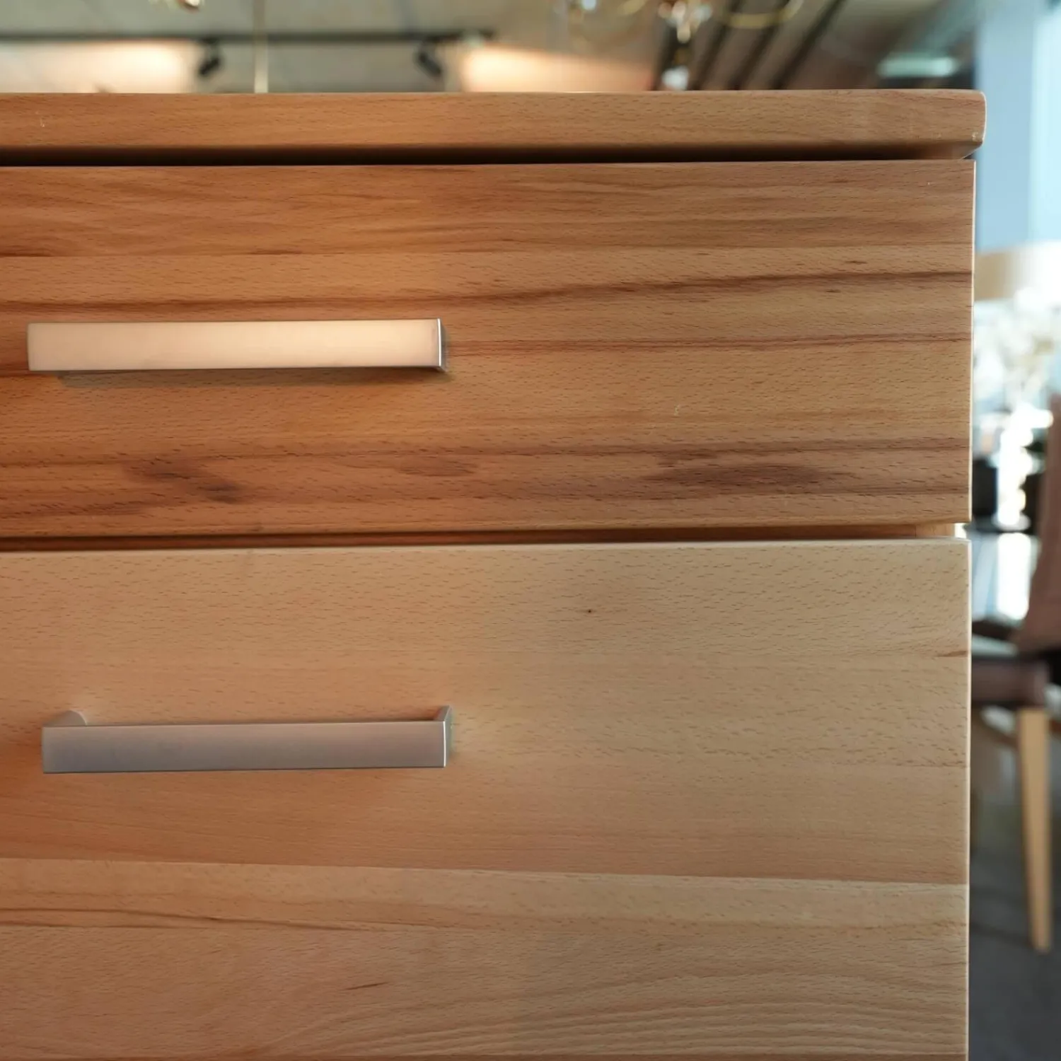 Eigene Herstellung Kommoden & Sideboards|Sideboard Massivholz Buchenholz Massiv Bügelgriffe Silberfarben