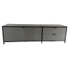 Contur Kommoden & Sideboards|Sideboard MDF Grau Lackiert Rahmen Metall Schwarz Lackiert Mit Metallgriffen