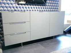 Interlübke Kommoden & Sideboards|Sideboard Mell Lack Matt Flintgrau Platte Esche Achat Untergestell Verchromt