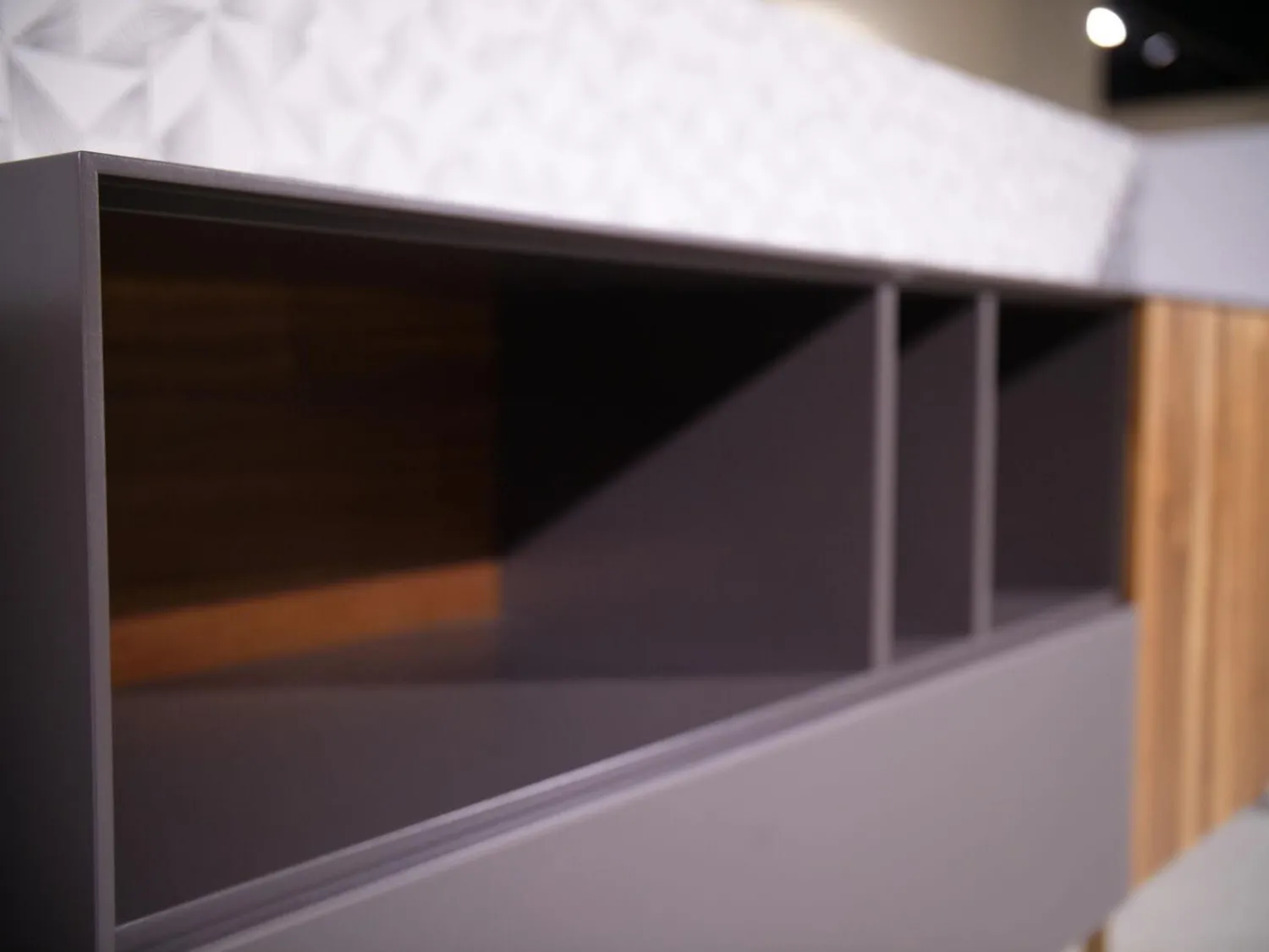 Anrei Kommoden & Sideboards|Sideboard Mileto Astnussbaum Massiv Lack Zartbitter Anthrazit Inklusive Beleuchtung