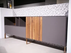 Anrei Kommoden & Sideboards|Sideboard Mileto Astnussbaum Massiv Lack Zartbitter Anthrazit Inklusive Beleuchtung