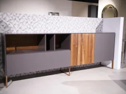 Anrei Kommoden & Sideboards|Sideboard Mileto Astnussbaum Massiv Lack Zartbitter Anthrazit Inklusive Beleuchtung