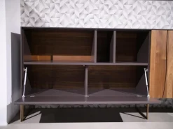 Anrei Kommoden & Sideboards|Sideboard Mileto Astnussbaum Massiv Lack Zartbitter Anthrazit Inklusive Beleuchtung