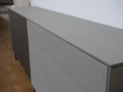 WK Wohnen Kommoden & Sideboards|Sideboard Modell Wk 420 Viva in Eiche Grau Mattglas Lack Schwarz mit push top open