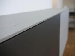 WK Wohnen Kommoden & Sideboards|Sideboard Modell Wk 420 Viva in Eiche Grau Mattglas Lack Schwarz mit push top open