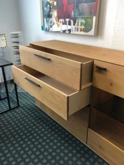 Wöstmann Kommoden & Sideboards|Sideboard Modell WM 1880 Wildeiche Massiv Soft Gebürstet