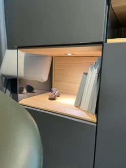 Hülsta Kommoden & Sideboards|Sideboard Neo Natur Eiche Lack Grau Drei Schubladen Zwei Drehtüren