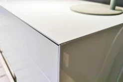 Piure Kommoden & Sideboards|Sideboard Nex Side Cool Grey Grau Hochglanz mit 2 Schubladen