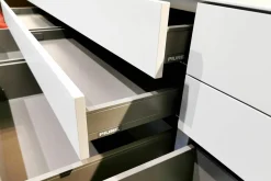 Piure Kommoden & Sideboards|Sideboard Nex Side Cool Grey Grau Hochglanz mit 2 Schubladen