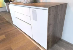Nobilia Kommoden & Sideboards|Sideboard Nizza Front Lacklaminat 967 Alpinweiß Weiß Ultramatt Korpus Eiche Havanna Nachbildung