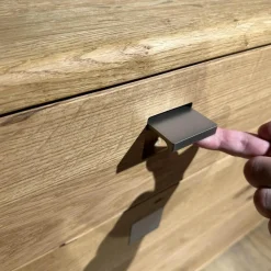 Team 7 Kommoden & Sideboards|Sideboard Nox 3 Eiche Wild Natur Geölt mit 3 Tandemladen Quadratgriff QE Edelstahl