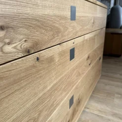 Team 7 Kommoden & Sideboards|Sideboard Nox 3 Eiche Wild Natur Geölt mit 3 Tandemladen Quadratgriff QE Edelstahl