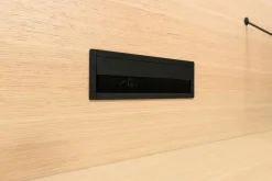 B&B Italia Regale|Kommoden & Sideboards|Sideboard Pab Bodenstehend Regalsystem Wandhängend Schwarz Matt 3764E Lackiert Und Eiche Hell Gebürstet