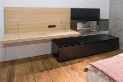 B&B Italia Regale|Kommoden & Sideboards|Sideboard Pab Bodenstehend Regalsystem Wandhängend Schwarz Matt 3764E Lackiert Und Eiche Hell Gebürstet